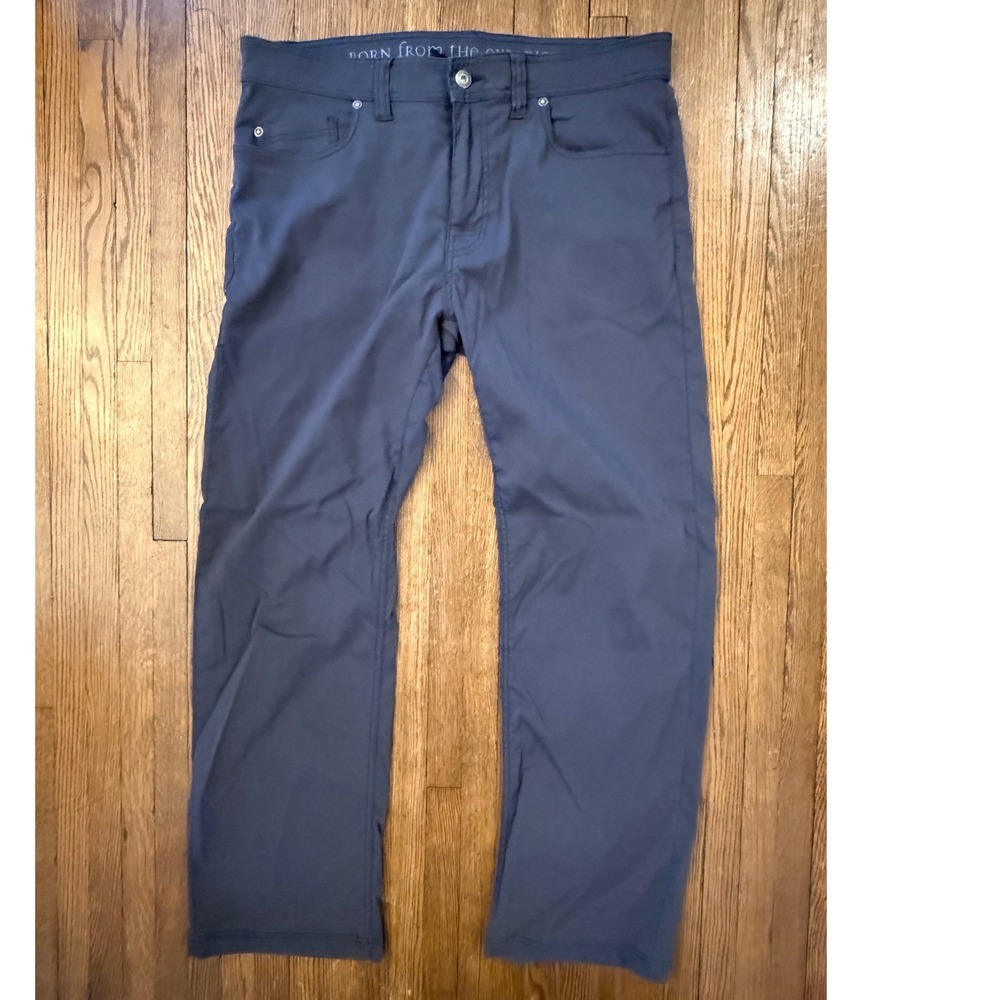 Prana Brion Slim Fit Zion Stretch Hiking Pants Mens 34x30 Charcoal Gray Travel